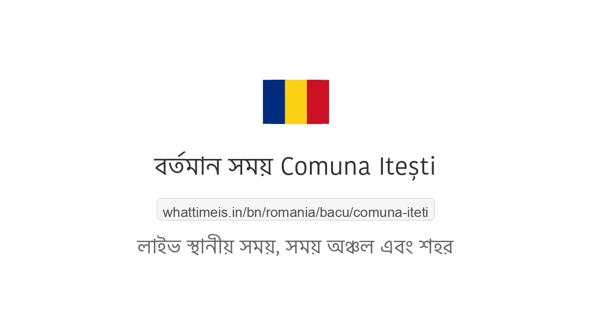 Comuna Iteşti-এর বর্তমান সময়