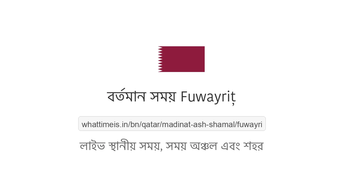 Fuwayriţ-এর বর্তমান সময়