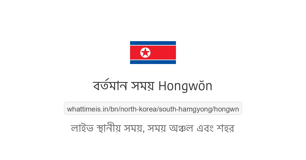 Hongwŏn-এর বর্তমান সময়