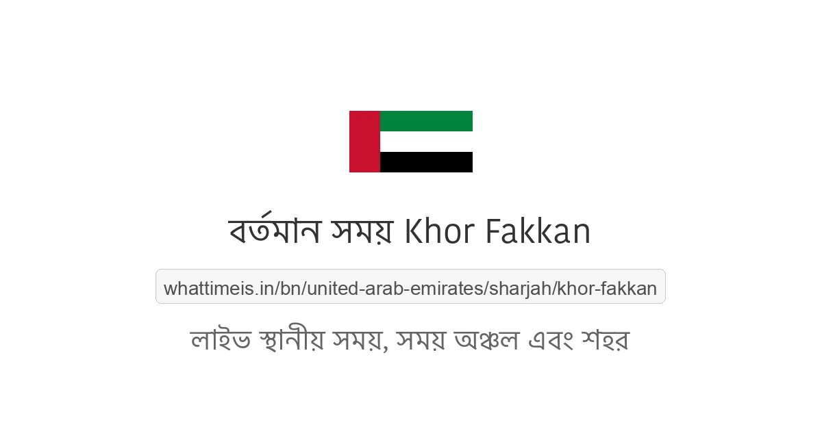 Khor Fakkan-এর বর্তমান সময়