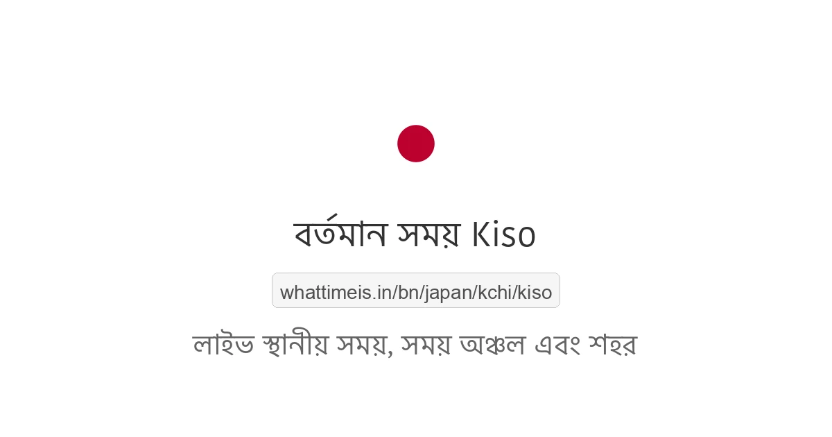 Kiso-এর বর্তমান সময়