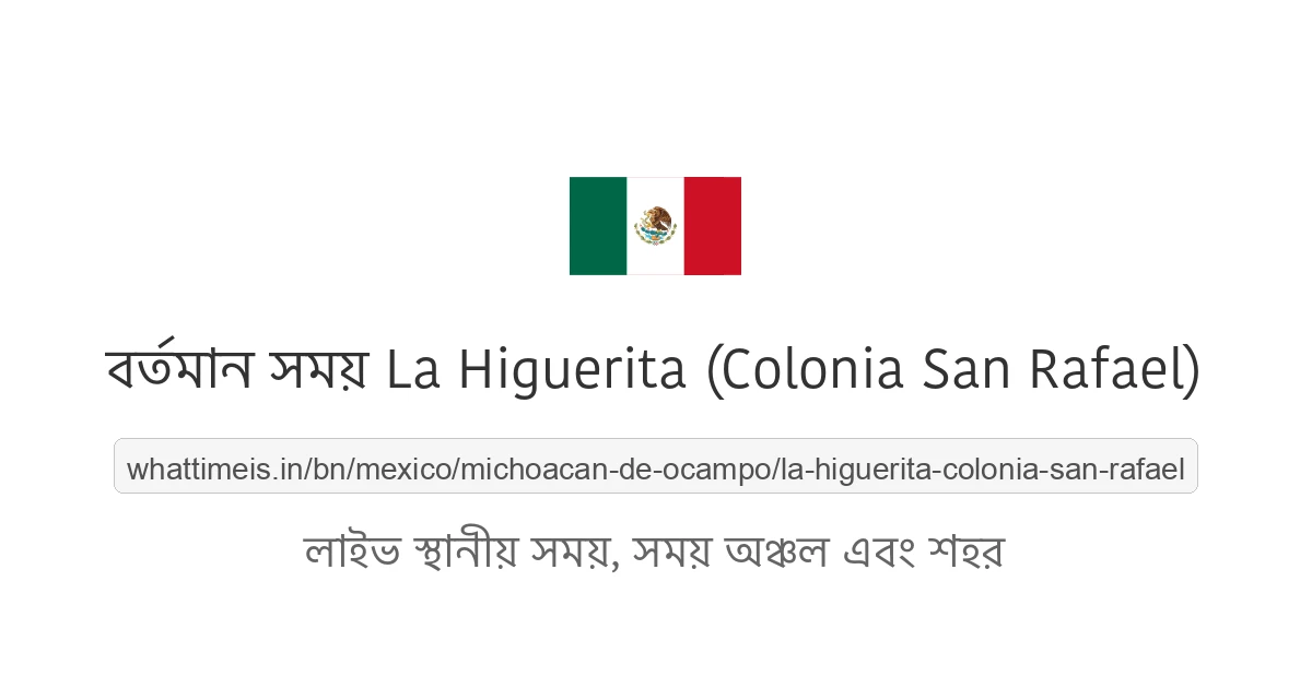 La Higuerita (Colonia San Rafael)-এর বর্তমান সময়