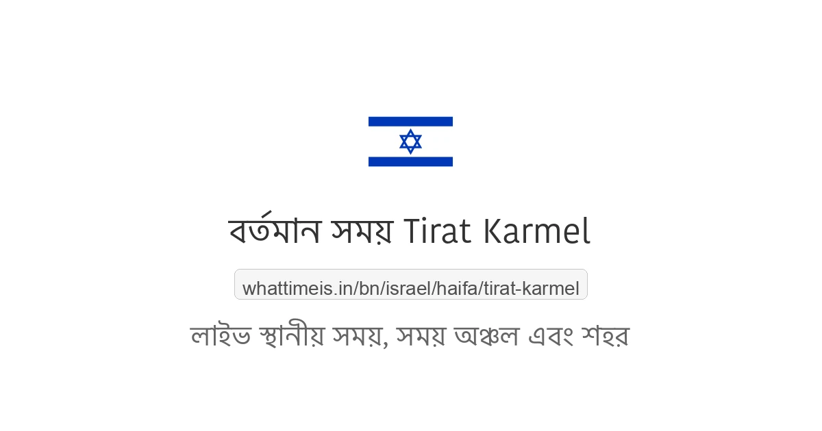 Tirat Karmel-এর বর্তমান সময়