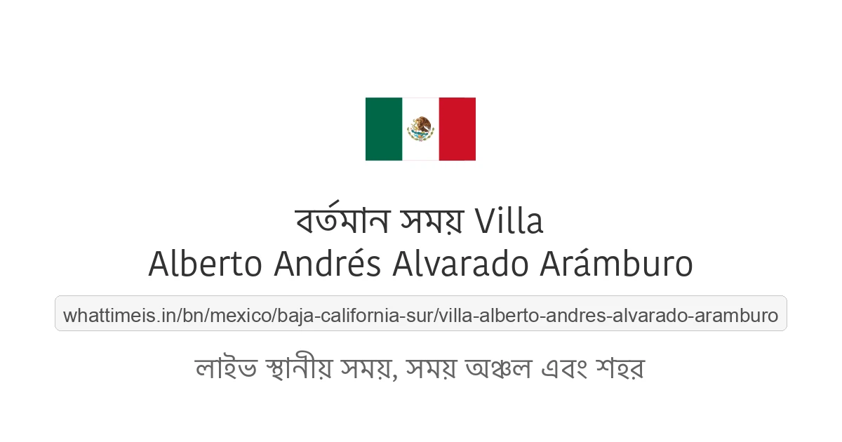 Villa Alberto Andrés Alvarado Arámburo-এর বর্তমান সময়