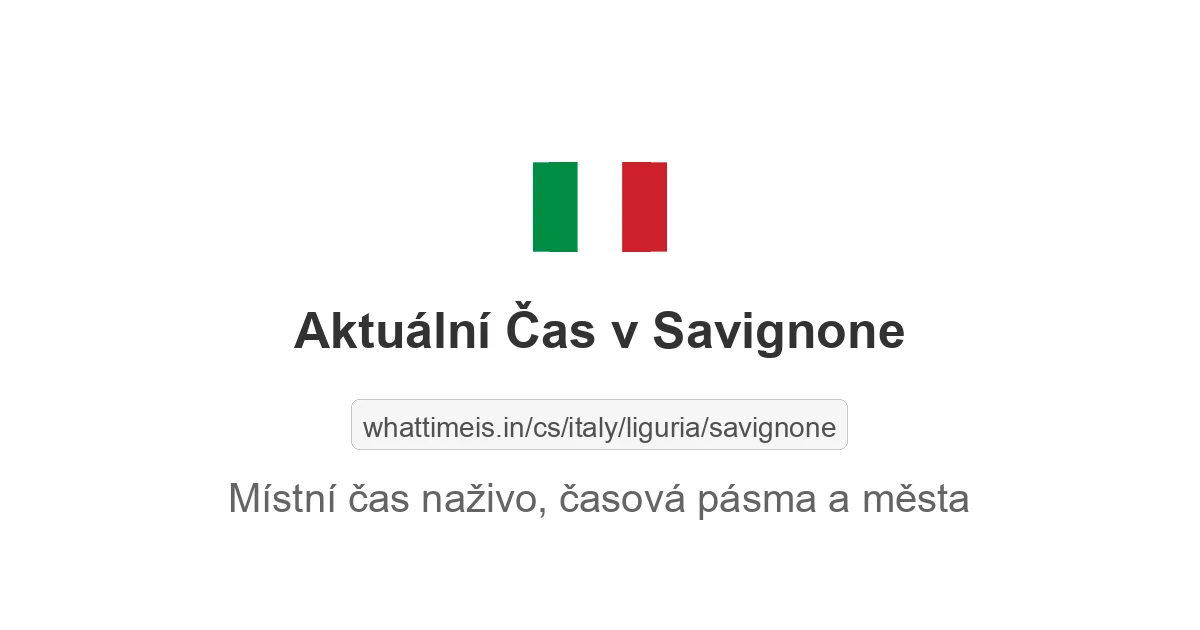 Aktuální čas v Savignone