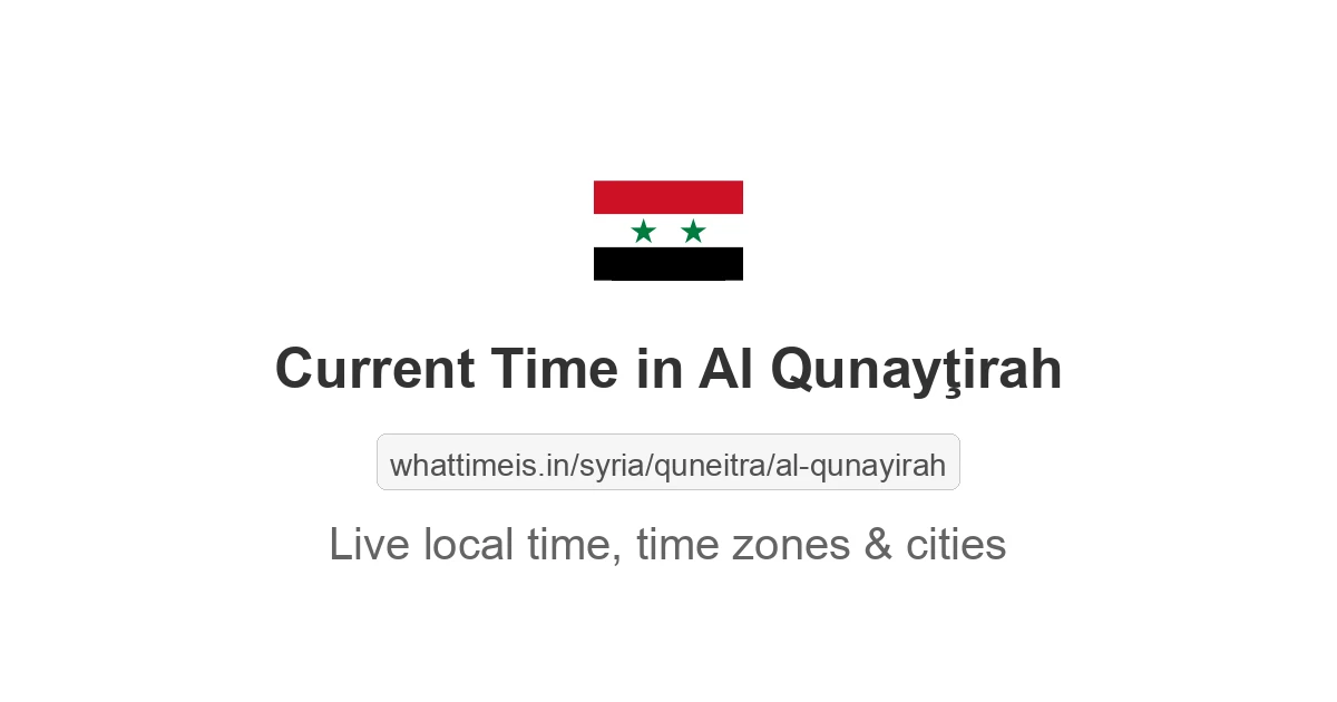 Current Time in Al Qunayţirah
