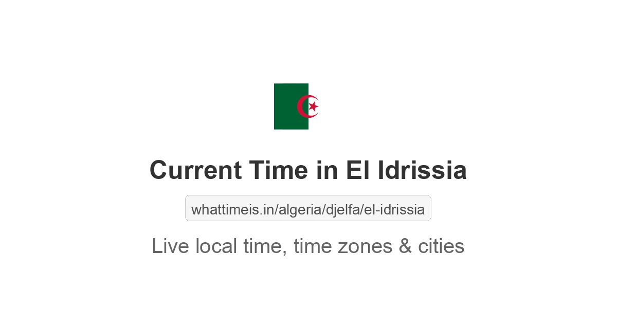 Current Time in El Idrissia
