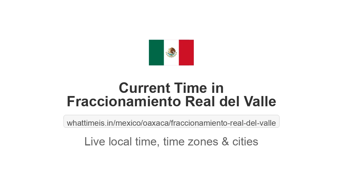 Current Time in Fraccionamiento Real del Valle