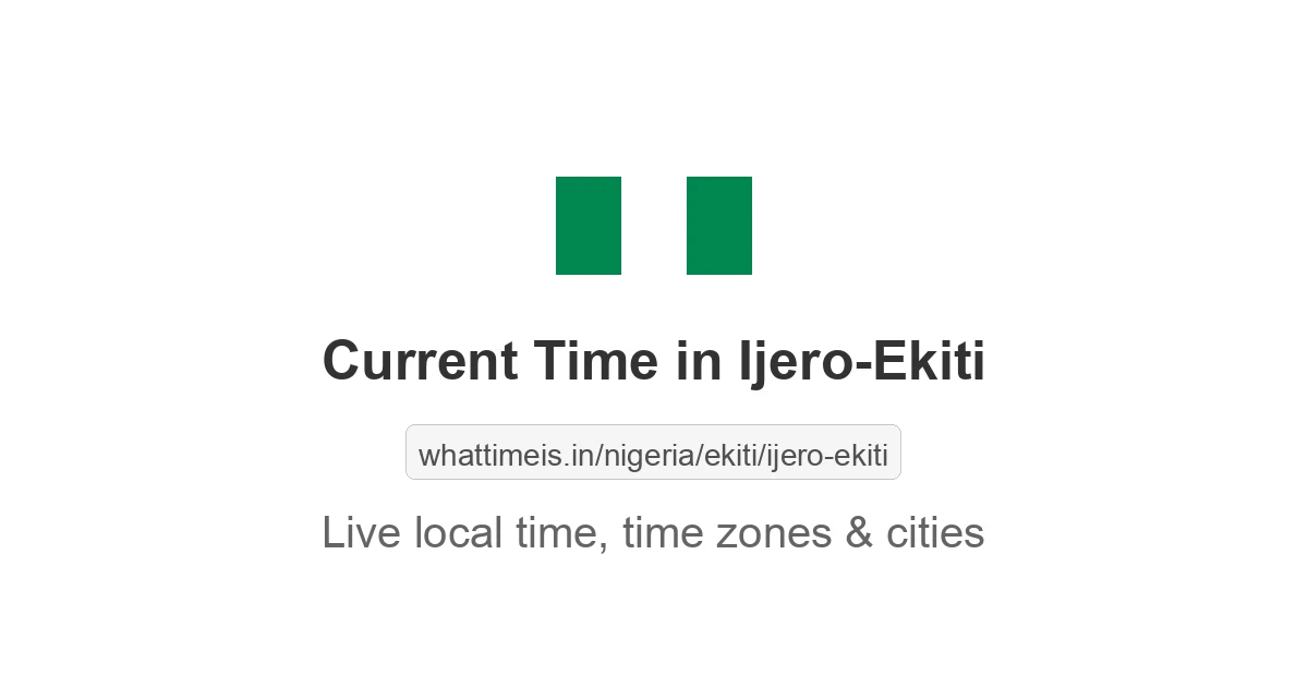 Current Time in Ijero-Ekiti