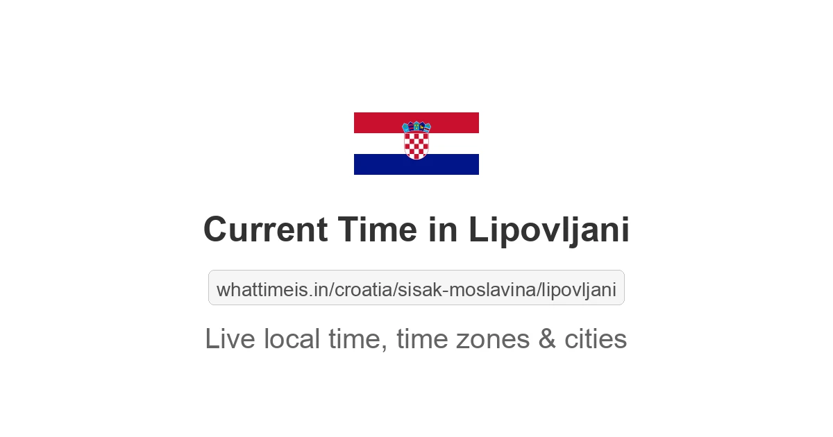 Current Time in Lipovljani