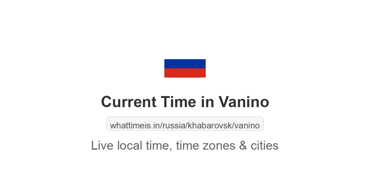 Current Time in Vanino