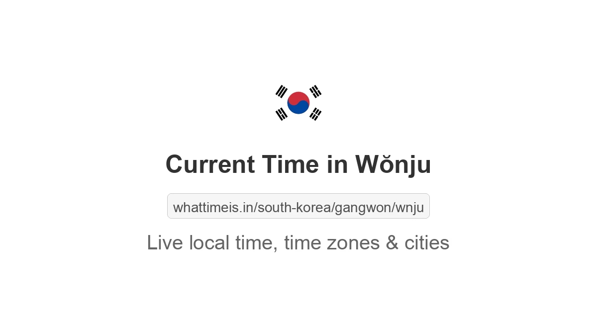 Current Time in Wŏnju