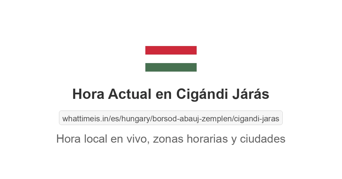 Hora actual en Cigándi Járás