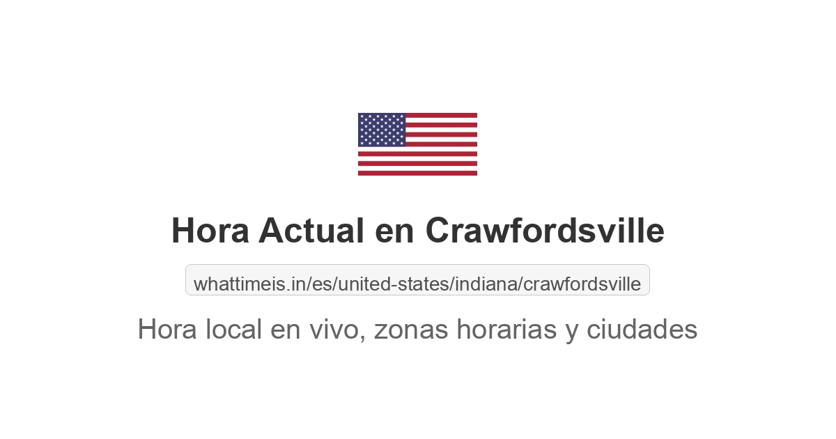Hora actual en Crawfordsville