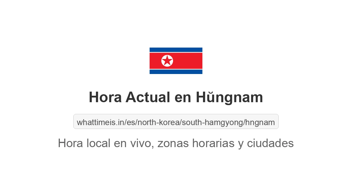 Hora actual en Hŭngnam