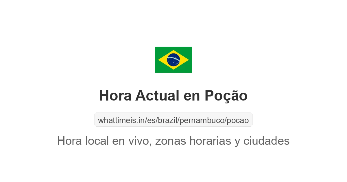 Hora actual en Poção