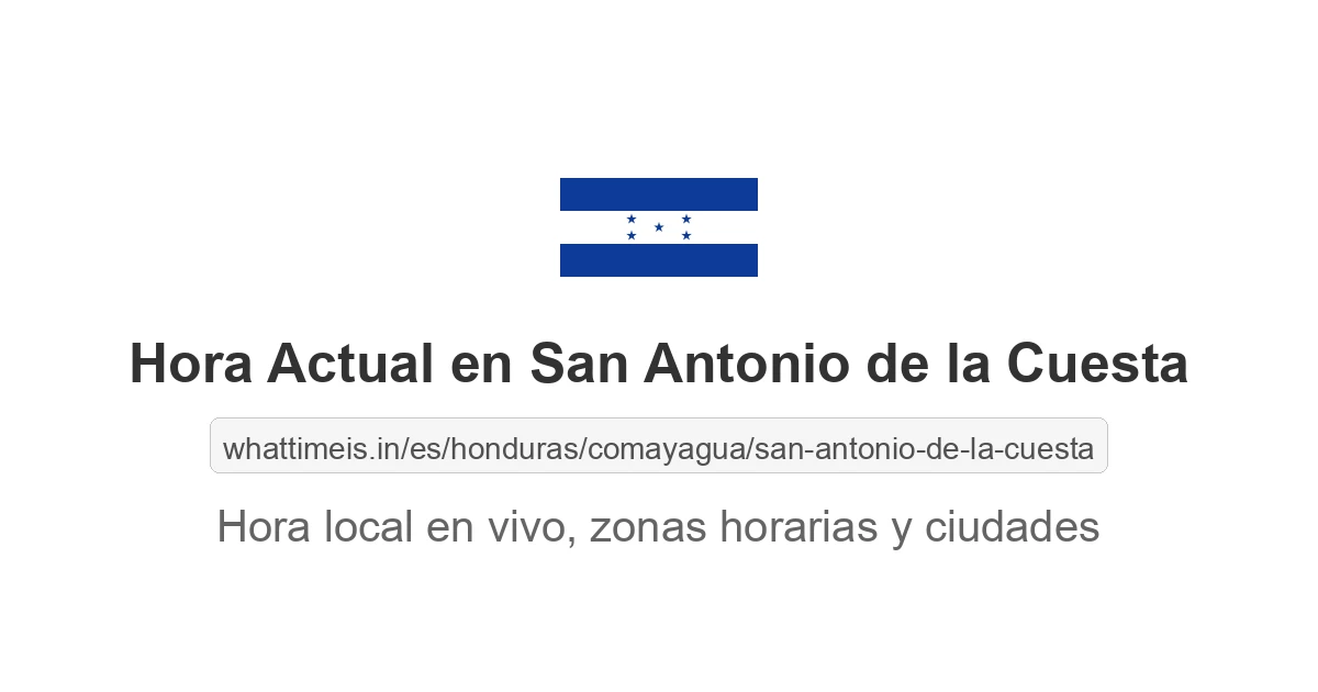 Hora actual en San Antonio de la Cuesta