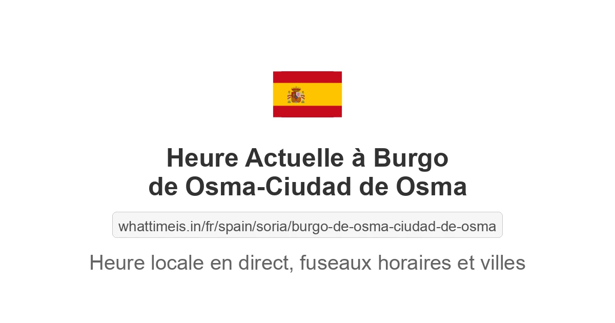 Heure actuelle à Burgo de Osma-Ciudad de Osma