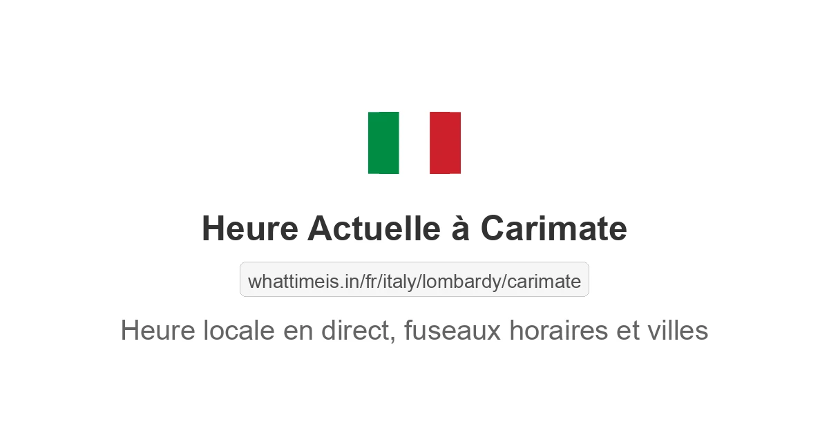 Heure actuelle à Carimate