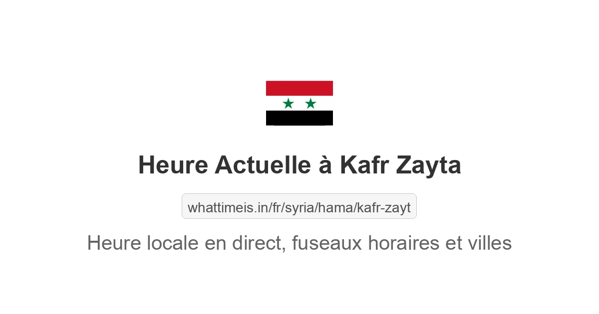 Heure actuelle à Kafr Zayta