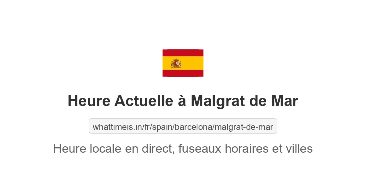 Heure actuelle à Malgrat de Mar
