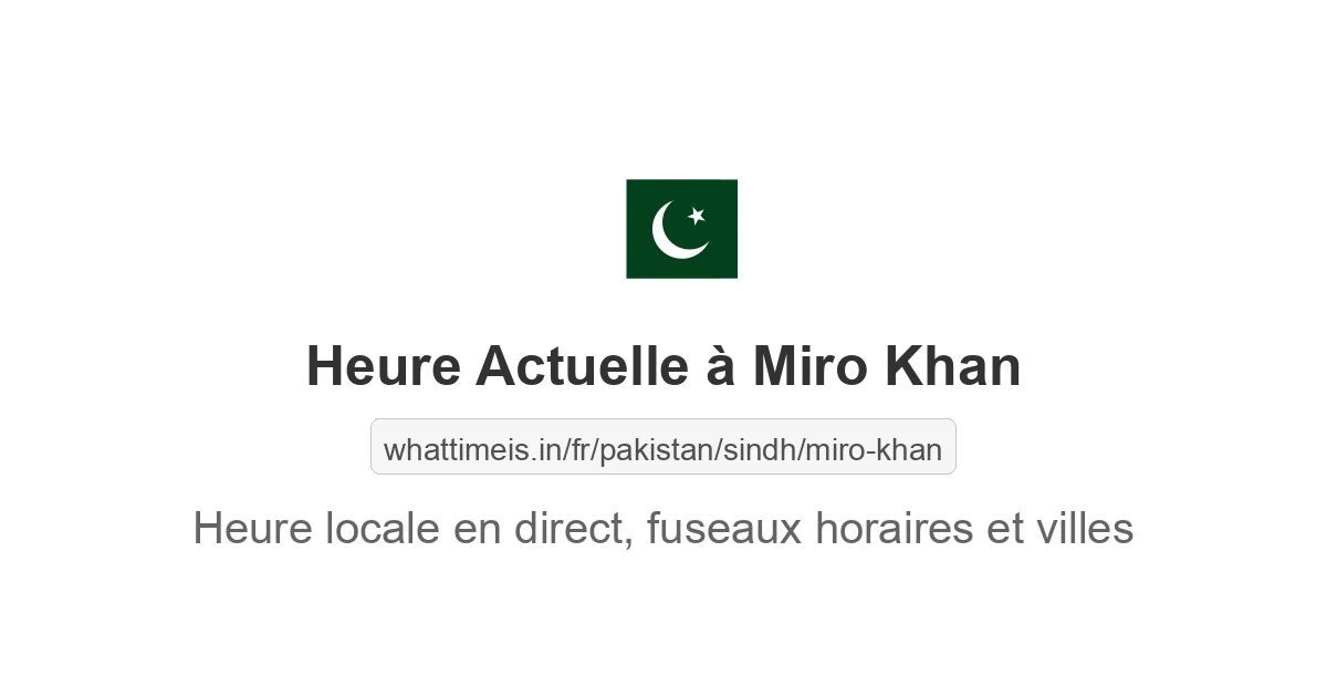 Heure actuelle à Miro Khan