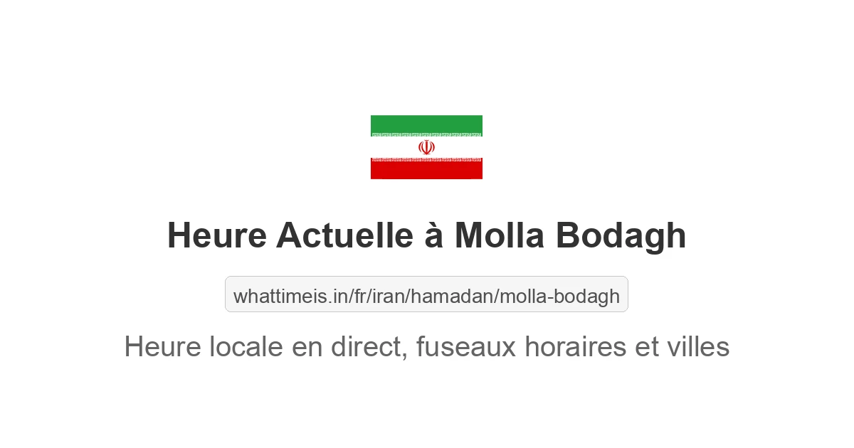 Heure actuelle à Molla Bodagh