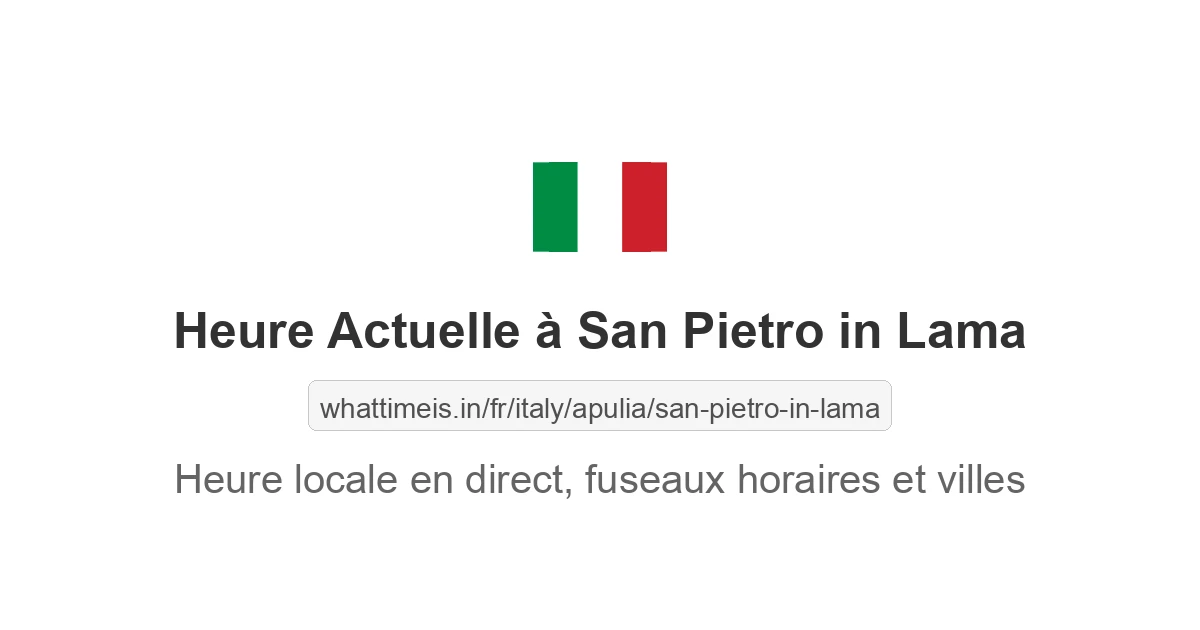 Heure actuelle à San Pietro in Lama