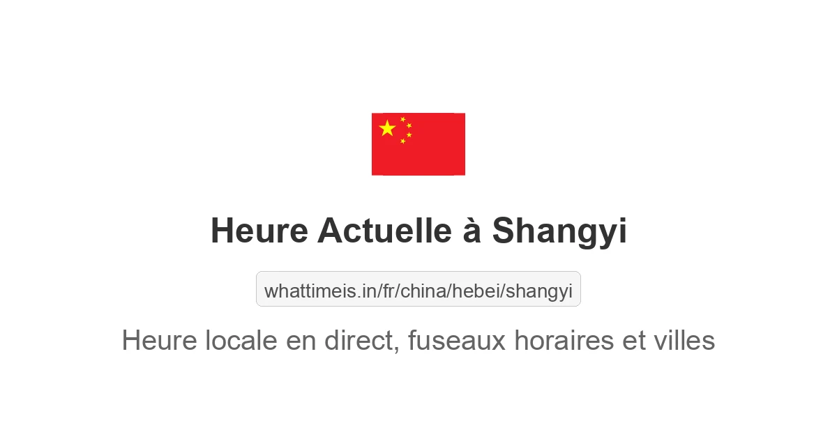 Heure actuelle à Shangyi