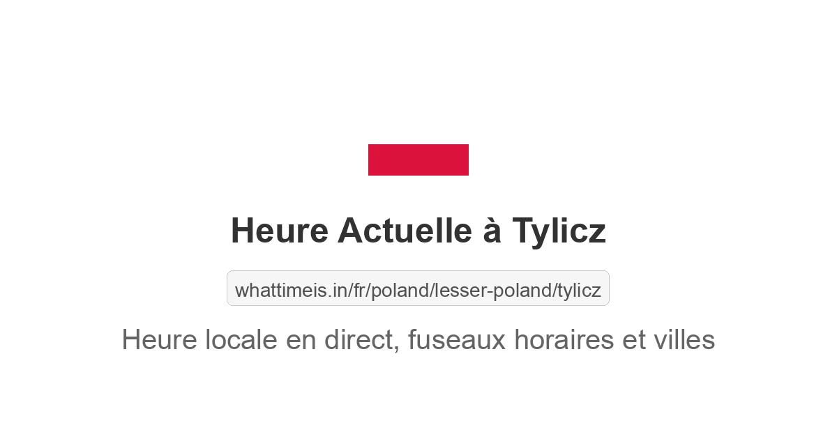 Heure actuelle à Tylicz