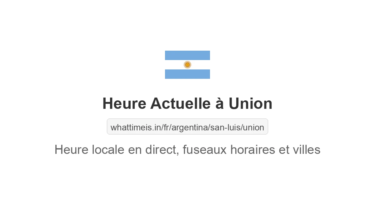 Heure actuelle à Union