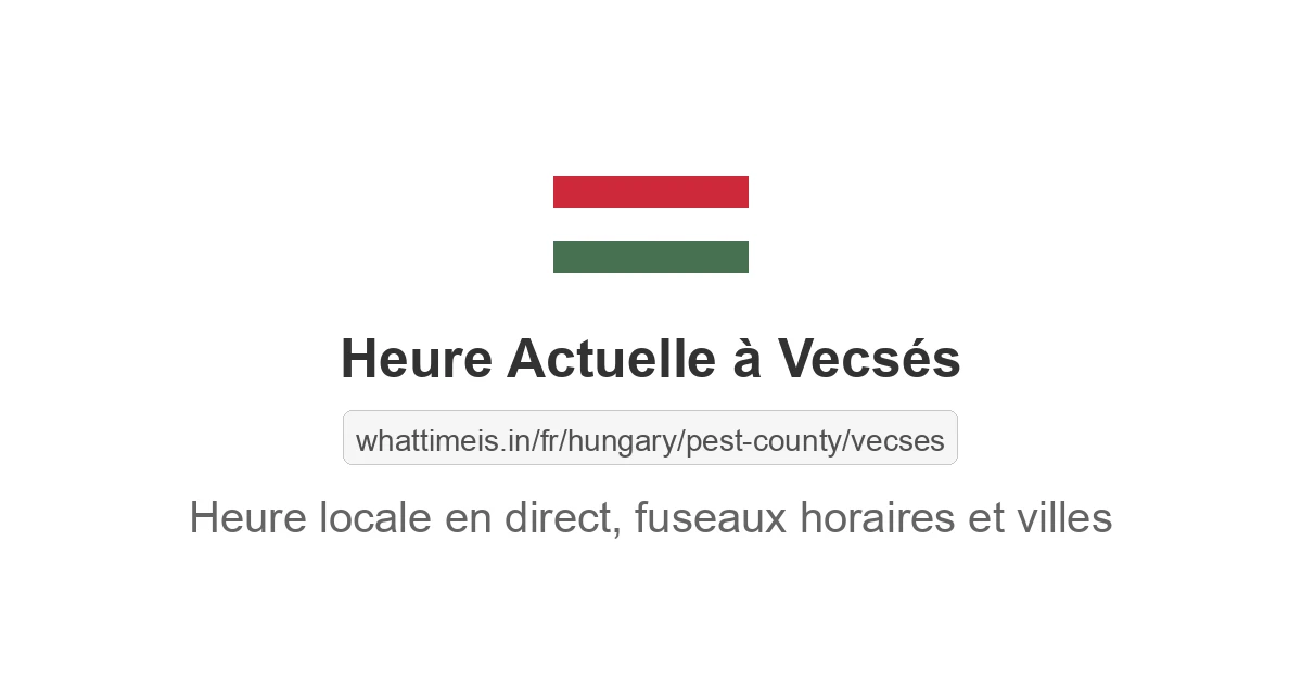 Heure actuelle à Vecsés