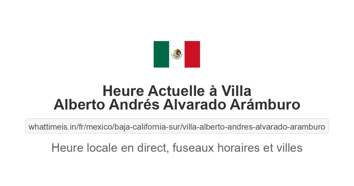 Heure actuelle à Villa Alberto Andrés Alvarado Arámburo