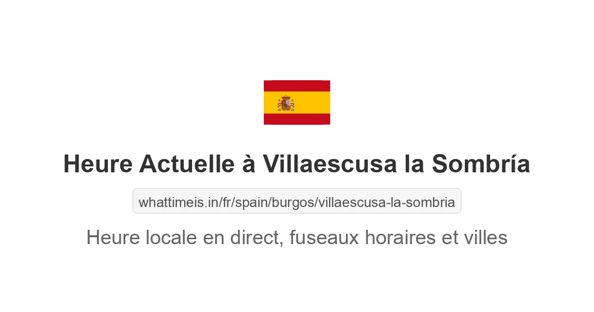 Heure actuelle à Villaescusa la Sombría