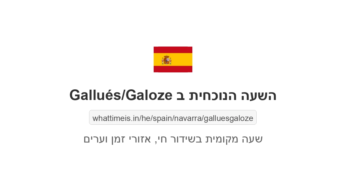 מה השעה ב-Gallués/Galoze עכשיו