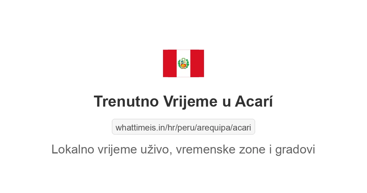Koliko je sati u: Acarí