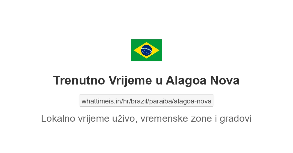 Koliko je sati u: Alagoa Nova