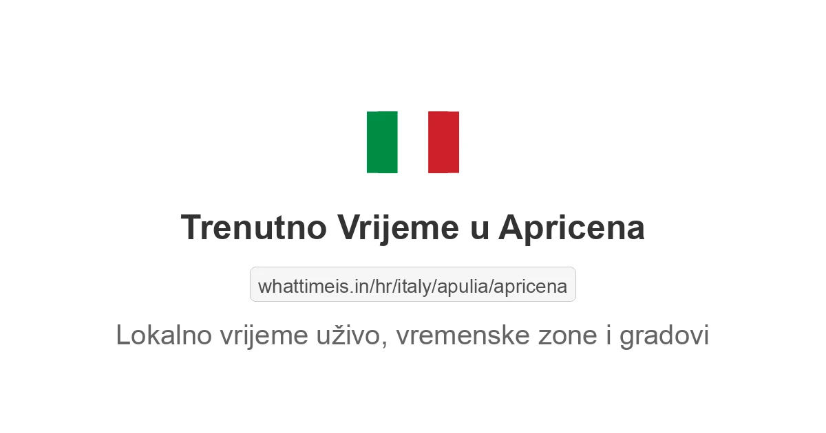 Koliko je sati u: Apricena