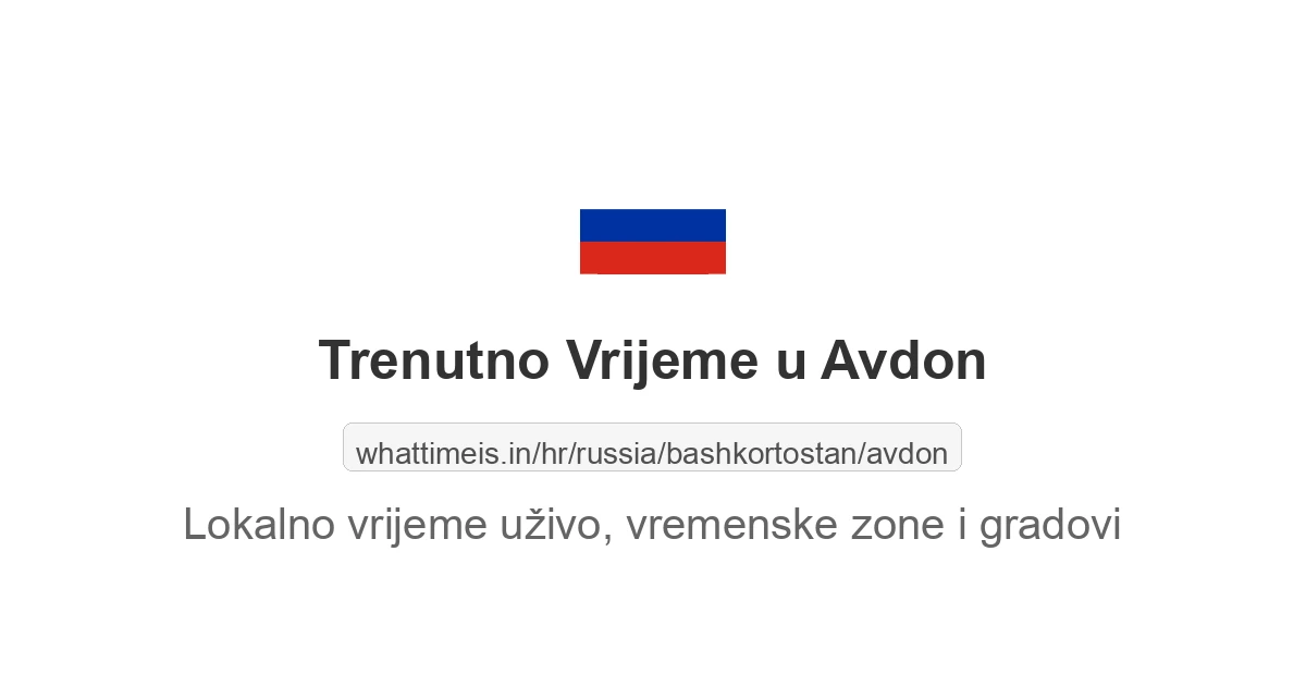 Koliko je sati u: Avdon