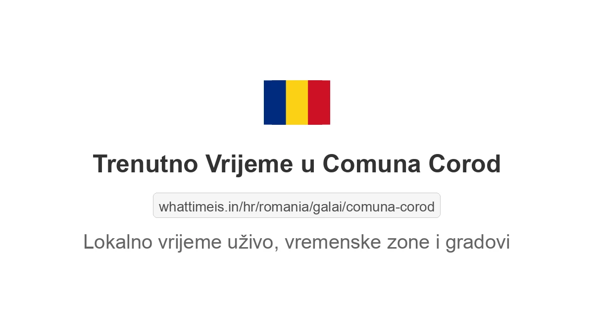 Koliko je sati u: Comuna Corod