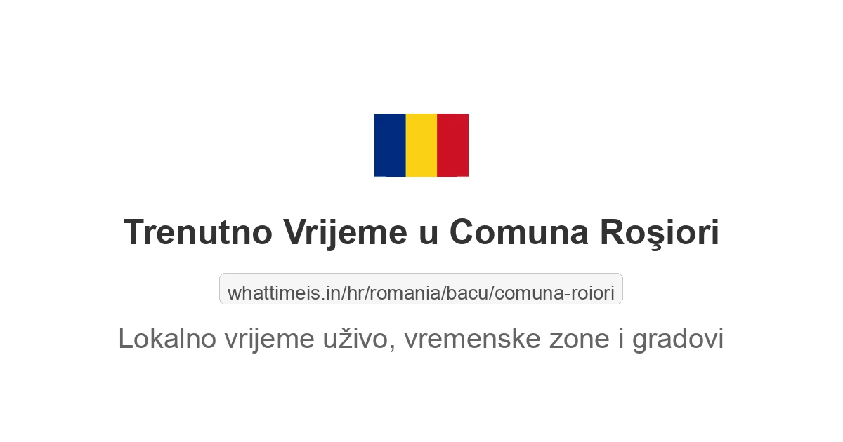 Koliko je sati u: Comuna Roşiori