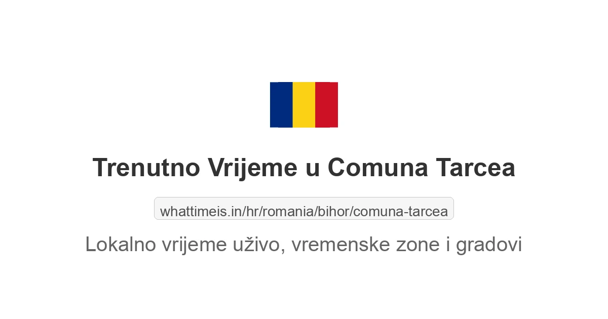 Koliko je sati u: Comuna Tarcea