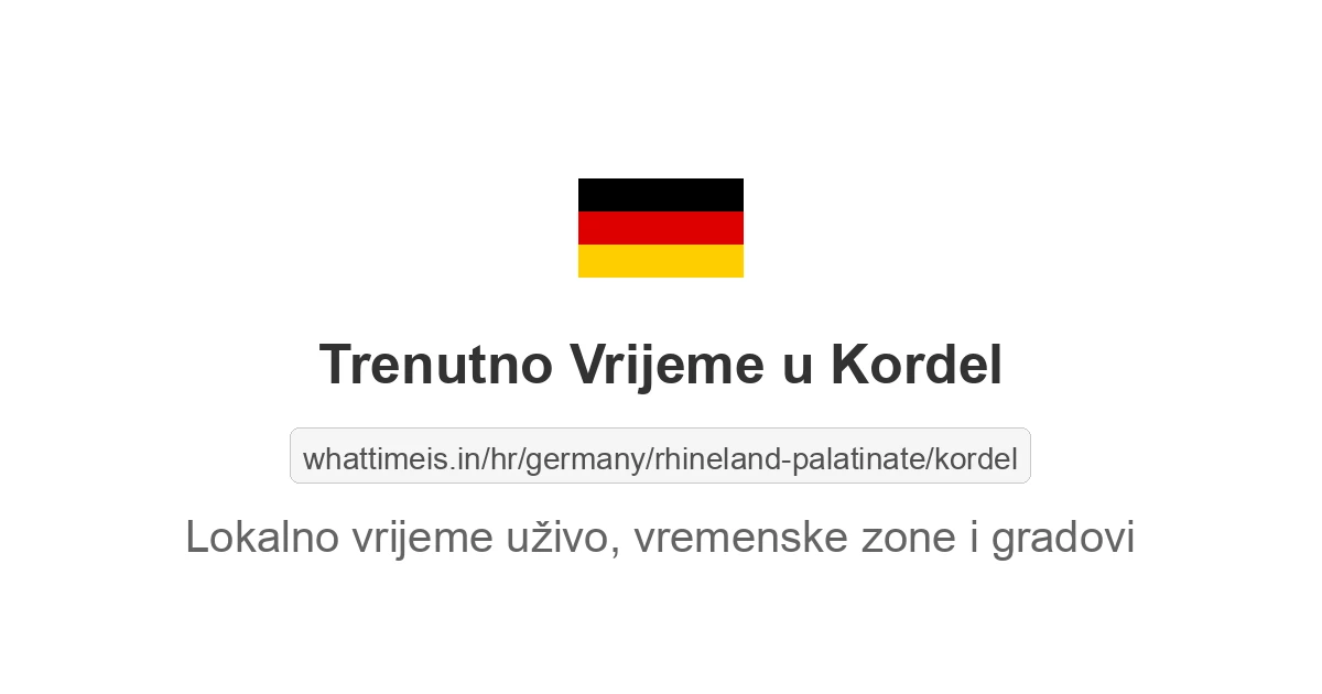 Koliko je sati u: Kordel