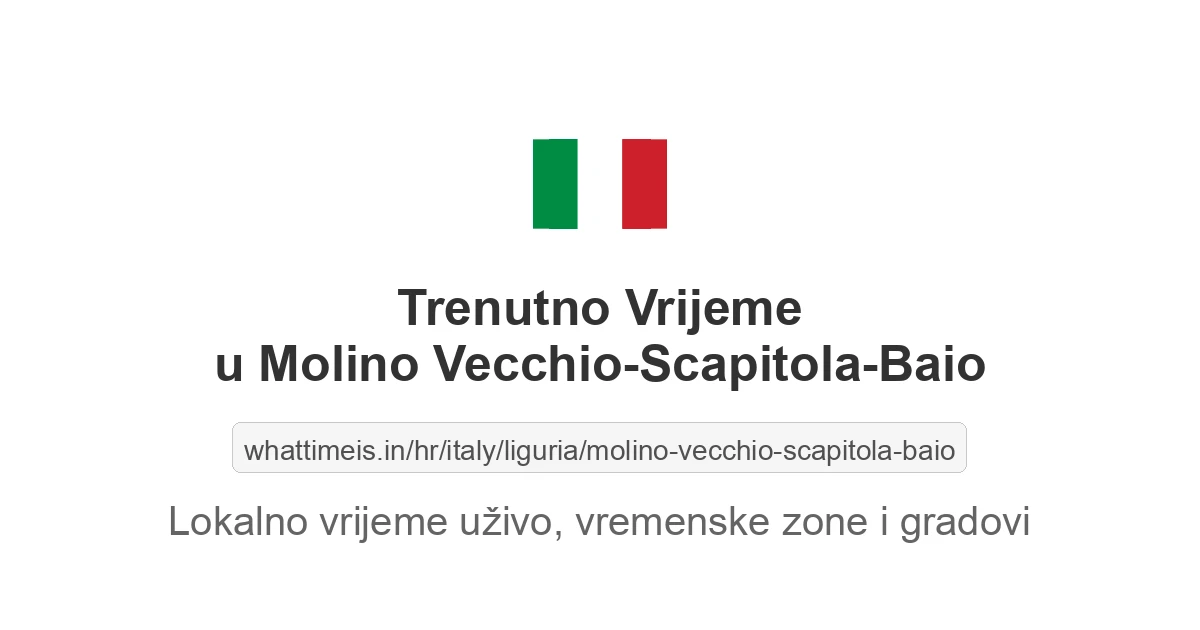 Koliko je sati u: Molino Vecchio-Scapitola-Baio