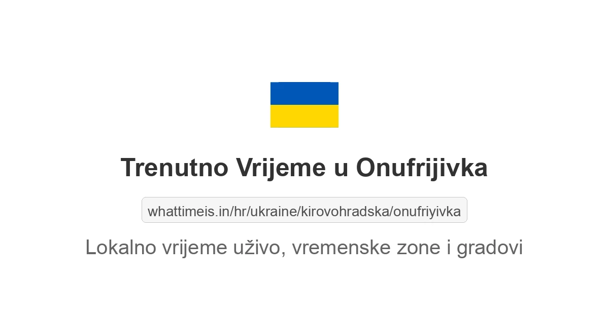 Koliko je sati u: Onufrijivka