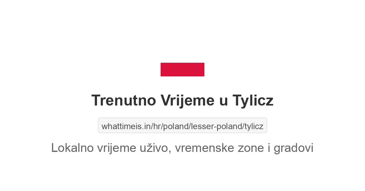 Koliko je sati u: Tylicz