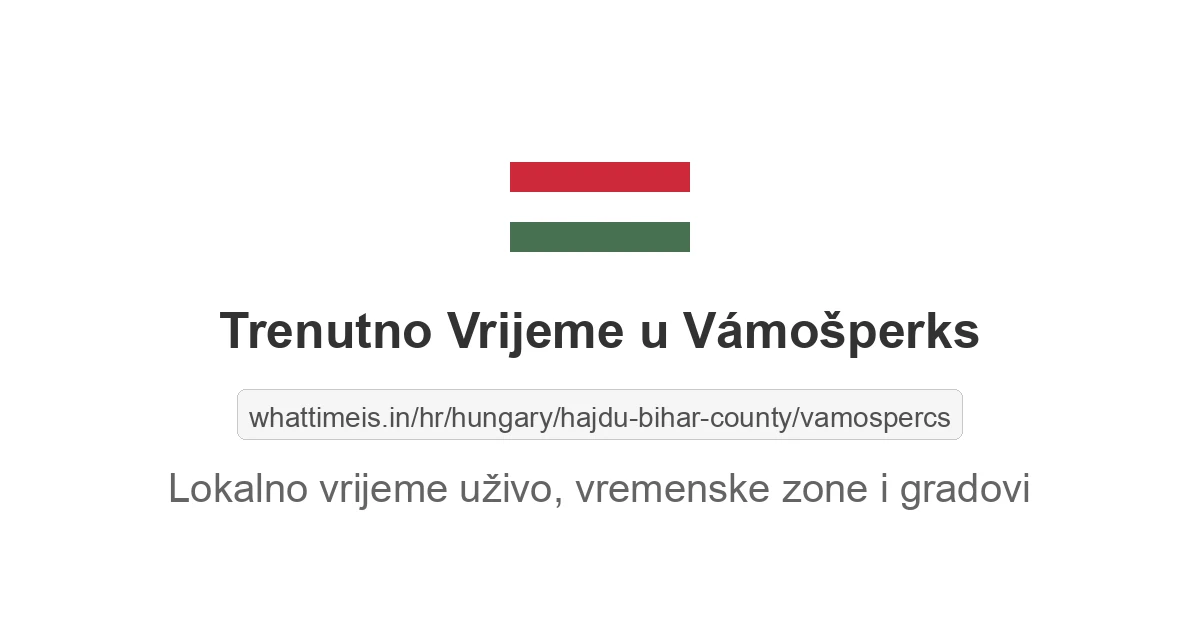 Koliko je sati u: Vámošperks