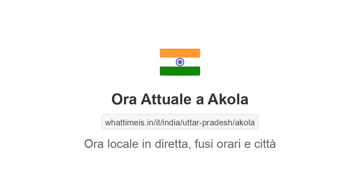 Che ora è a: Akola