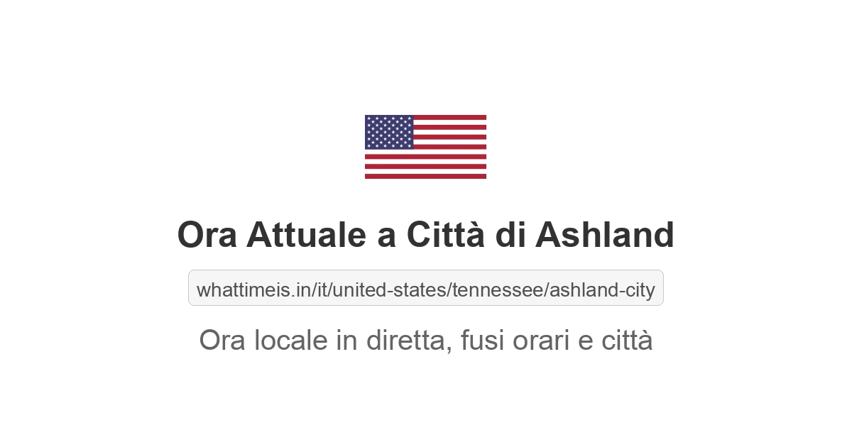 Che ora è a: Città di Ashland