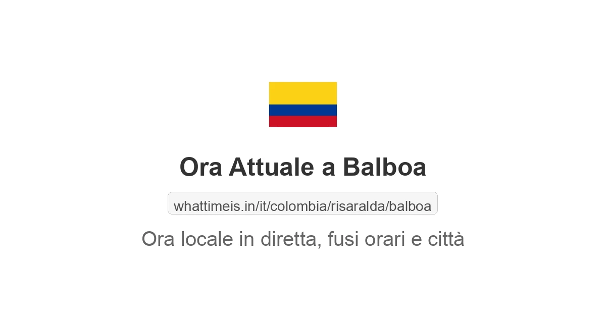 Che ora è a: Balboa